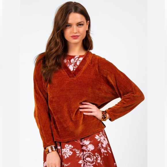 Francesca’s Coco + Jaimeson Chenille Knit Sweater in Dusty Pink - Picture 2 of 6